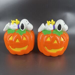 Halloween Peanuts Snoopy and Woodstock Candy Container Bank Whitmans Lot 2